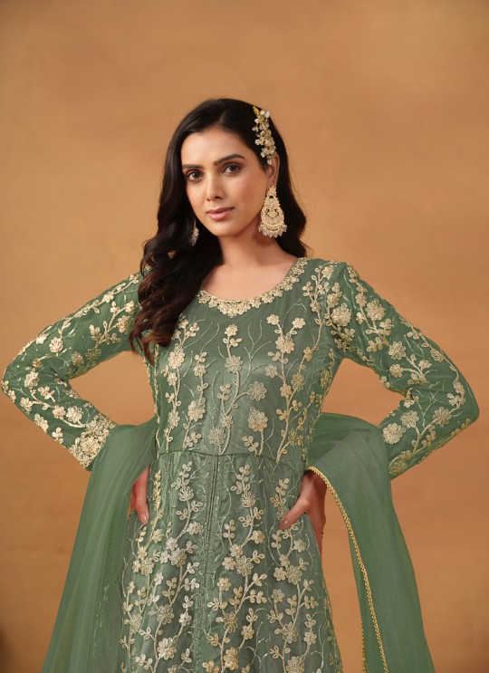 7902 Sea-Green Net Embroidered Semi-Stitched Anarkali Suit 7902 Sea-Green Net Embroidered Semi-Stitched Anarkali Suit