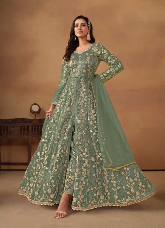 7902 Sea-Green Net Embroidered Semi-Stitched Anarkali Suit 7902 Sea-Green Net Embroidered Semi-Stitched Anarkali Suit