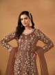 7904 Brown Net Embroidered Semi-Stitched Anarkali Suit 7904 Brown Net Embroidered Semi-Stitched Anarkali Suit