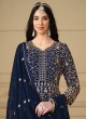 8103 Navy Blue Faux Georgette Embroidered Semi-Stitched Anarkali Suit