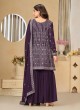 8202 Purple Faux Georgette Embroidered Semi-Stitched Sharara Suit 8202 Purple Faux Georgette Embroidered Semi-Stitched Sharara Suit