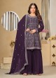 8202 Purple Faux Georgette Embroidered Semi-Stitched Sharara Suit 8202 Purple Faux Georgette Embroidered Semi-Stitched Sharara Suit
