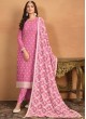 8401 Pink Faux Georgette Embroidered Semi-Stitched Salwar Kameez