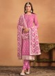 8401 Pink Faux Georgette Embroidered Semi-Stitched Salwar Kameez