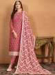 8404 Peach Faux Georgette Embroidered Semi-Stitched Salwar Kameez
