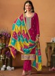 8602 Rani Pink Chinon Silk Embroidered Semi-Stitched Salwar Kameez 8602 Rani Pink Chinon Silk Embroidered Semi-Stitched Salwar Kameez