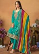 8701 Sea Green Chinon Silk Embroidered Semi-Stitched Salwar Kameez 8701 Sea Green Chinon Silk Embroidered Semi-Stitched Salwar Kameez