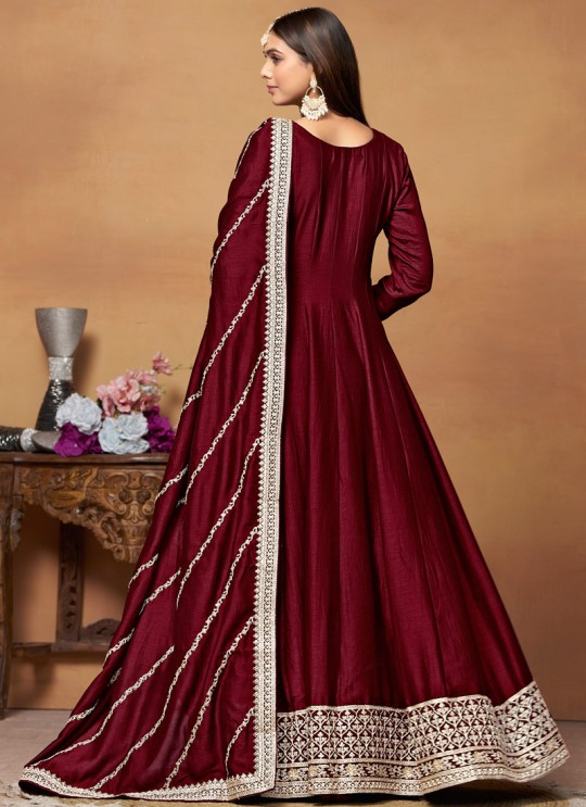 8904 Red Art Silk Embroidered Semi-Stitched Anarkali Suit 8904 Red Art Silk Embroidered Semi-Stitched Anarkali Suit