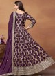 9102 Purple Dola Jacquard Embroidered Semi-Stitched Anarkali Suit 9102 Purple Dola Jacquard Embroidered Semi-Stitched Anarkali Suit