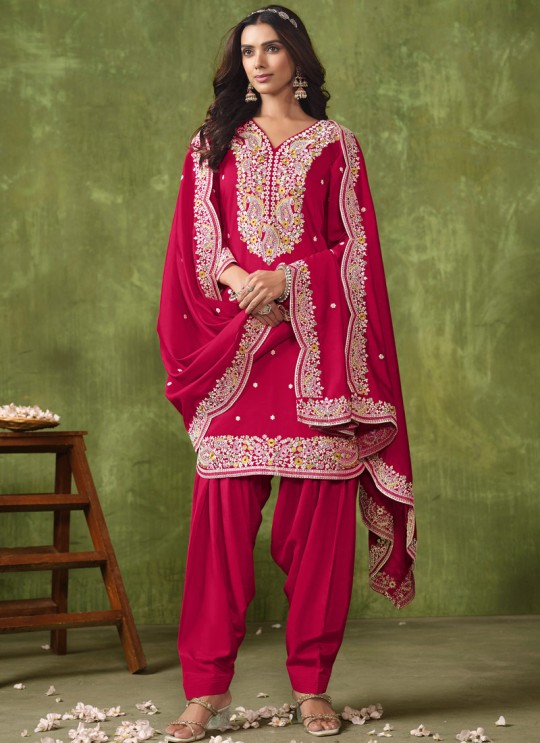 9304 Pink Roman Silk Embroidered Semi-Stitched Patiala Suit 9304 Pink Roman Silk Embroidered Semi-Stitched Patiala Suit