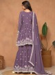 9402 Purple Faux Georgette Embroidered Semi-Stitched Sharara Suit 9402 Purple Faux Georgette Embroidered Semi-Stitched Sharara Suit