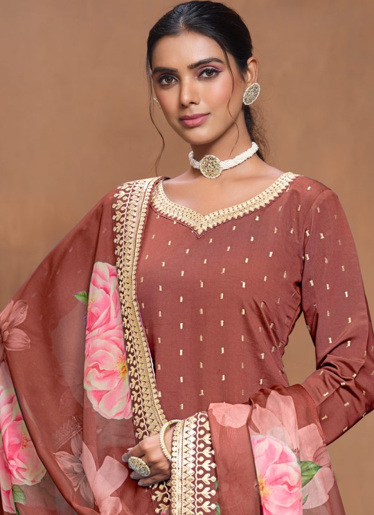 9704 Teal Peach Roman Silk Embroidered Semi-Stitched Sharara Suit 9704 Teal Peach Roman Silk Embroidered Semi-Stitched Sharara Suit