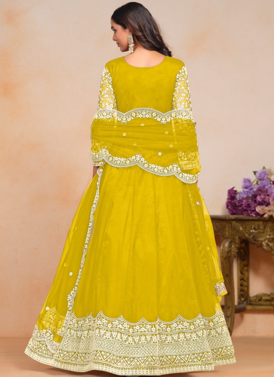 20101 Yellow Net Embroidered Semi-Stitched Anarkali Suit 20101 Yellow Net Embroidered Semi-Stitched Anarkali Suit