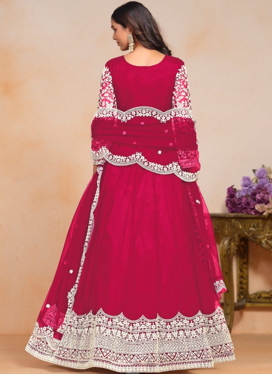 20104 Red Net Embroidered Semi-Stitched Anarkali Suit 20104 Red Net Embroidered Semi-Stitched Anarkali Suit