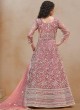 20501 Peach Net Embroidered Semi-Stitched Anarkali Suit 20501 Peach Net Embroidered Semi-Stitched Anarkali Suit