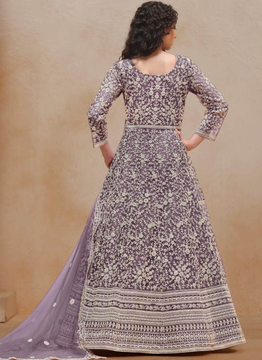 20502 Lavender Net Embroidered Semi-Stitched Anarkali Suit 20502 Lavender Net Embroidered Semi-Stitched Anarkali Suit