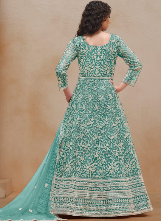 20503 Sea Green Net Embroidered Semi-Stitched Anarkali Suit 20503 Sea Green Net Embroidered Semi-Stitched Anarkali Suit