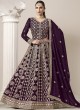 206B Purple Faux Georgette Embroidered Semi-Stitched Anarkali Suit 206B Purple Faux Georgette Embroidered Semi-Stitched Anarkali Suit