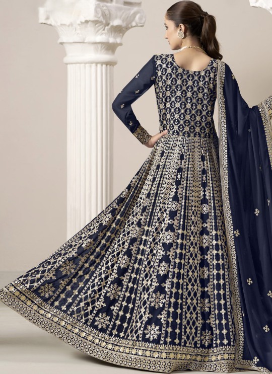 206C Blue Faux Georgette Embroidered Semi-Stitched Anarkali Suit 206C Blue Faux Georgette Embroidered Semi-Stitched Anarkali Suit