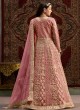 209A Peach Net Embroidered Semi-Stitched Anarkali Suit 209A Peach Net Embroidered Semi-Stitched Anarkali Suit