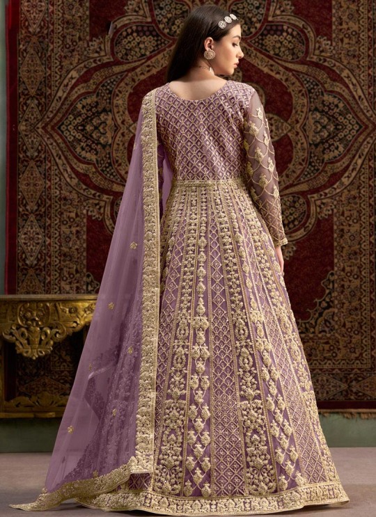 209C Purple Net Embroidered Semi-Stitched Anarkali Suit 209C Purple Net Embroidered Semi-Stitched Anarkali Suit