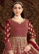210B Maroon Net Embroidered Semi-Stitched Anarkali Suit 210B Maroon Net Embroidered Semi-Stitched Anarkali Suit