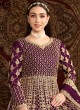 210C Purple Net Embroidered Semi-Stitched Anarkali Suit 210C Purple Net Embroidered Semi-Stitched Anarkali Suit