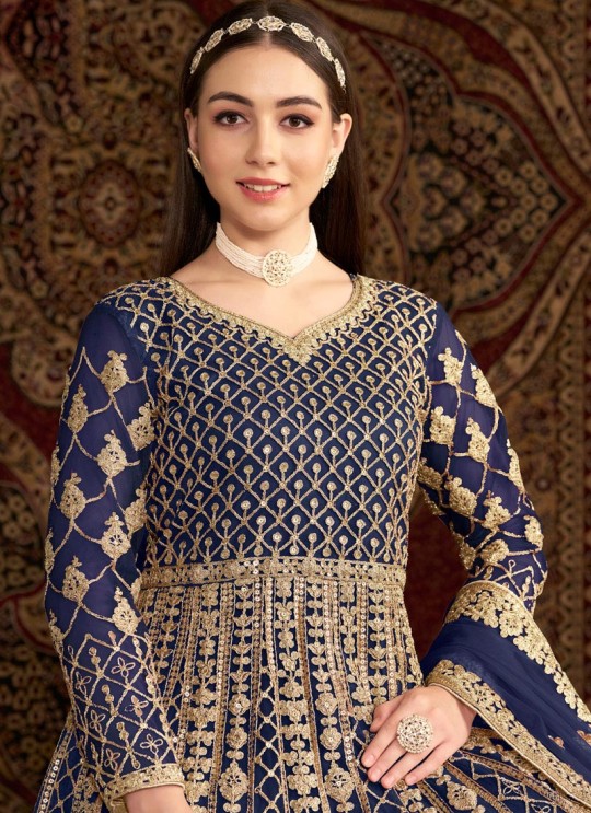 210F Royal Blue Net Embroidered Semi-Stitched Anarkali Suit 210F Royal Blue Net Embroidered Semi-Stitched Anarkali Suit