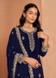 211C Blue Faux Georgette Embroidered Semi-Stitched Palazzo Suit 211C Blue Faux Georgette Embroidered Semi-Stitched Palazzo Suit