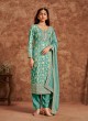 212C Sea Blue Dola Jacquard Embroidered Semi-Stitched Salwar Kameez 212C Sea Blue Dola Jacquard Embroidered Semi-Stitched Salwar Kameez