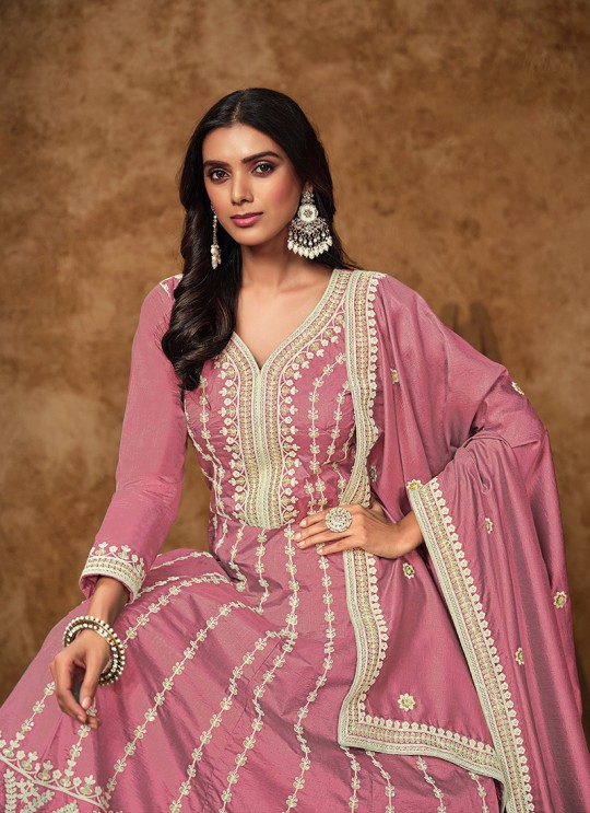 214A Pink Dolla Silk Embroidered Semi-Stitched Anarkali Suit 214A Pink Dolla Silk Embroidered Semi-Stitched Anarkali Suit