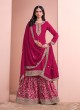 216B Rani Pink Art Silk Embroidered Semi-Stitched Sharara Suit 216B Rani Pink Art Silk Embroidered Semi-Stitched Sharara Suit