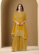 220A Mustard Art Silk Embroidered Semi-Stitched Sharara Suit