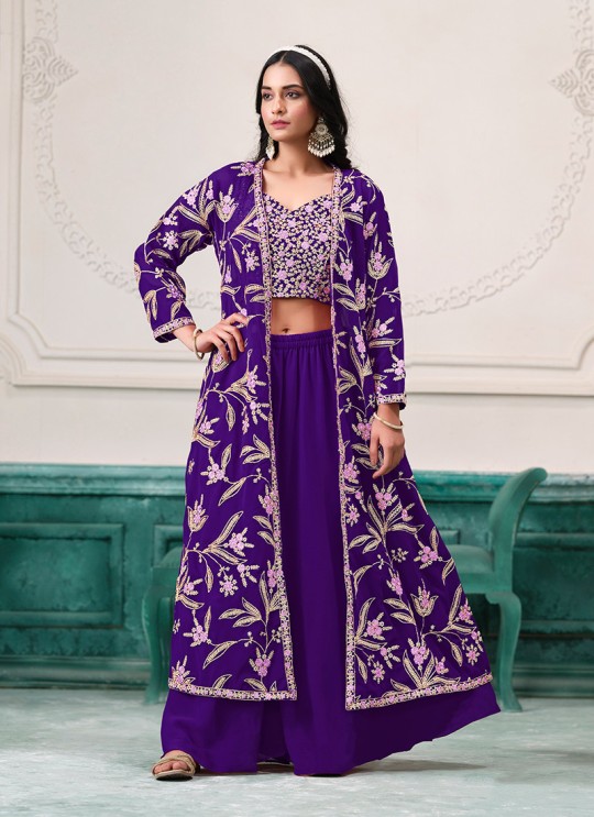 221B Dark Blue Faux Georgette Embroidered Semi-Stitched Sharara Suit 221B Dark Blue Faux Georgette Embroidered Semi-Stitched Sharara Suit