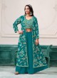 221C Sea Green Faux Georgette Embroidered Semi-Stitched Sharara Suit 221C Sea Green Faux Georgette Embroidered Semi-Stitched Sharara Suit