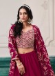 221D Pink Faux Georgette Sharara Suit semi-stitched embroidered festive wear.