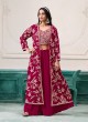 221D Pink Faux Georgette Sharara Suit semi-stitched embroidered festive wear.