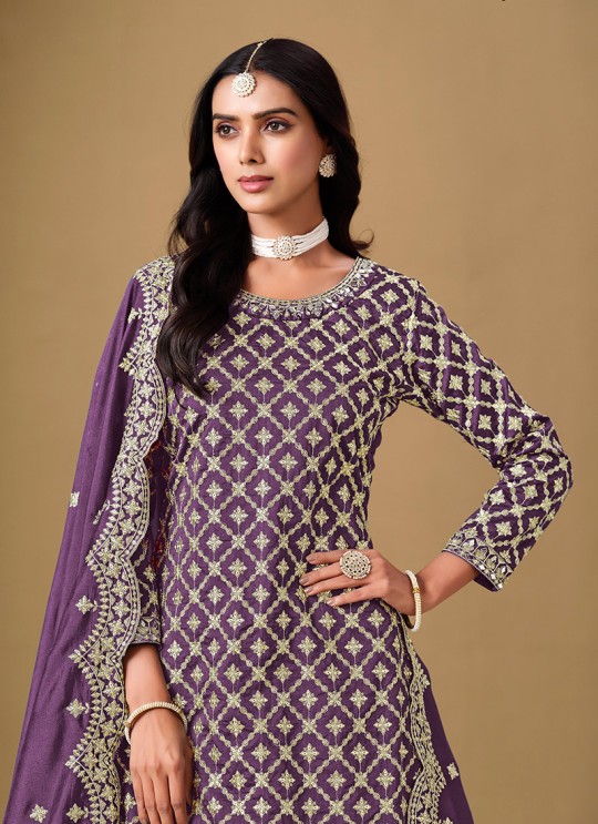 222B Purple Art Silk Embroidered Semi-Stitched Lehenga Suit 222B Purple Art Silk Embroidered Semi-Stitched Lehenga Suit