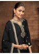 223A Black Chinon Embroidered Semi-Stitched Palazzo Suit 223A Black Chinon Embroidered Semi-Stitched Palazzo Suit