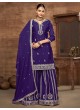 223B Purple Chinon Embroidered Semi-Stitched Palazzo Suit 223B Purple Chinon Embroidered Semi-Stitched Palazzo Suit