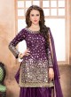 40004 Purple Silk Embroidered Semi-Stitched Patiala Suit 40004 Purple Silk Embroidered Semi-Stitched Patiala Suit
