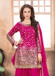 40006 Pink Silk Embroidered Semi-Stitched Patiala Suit