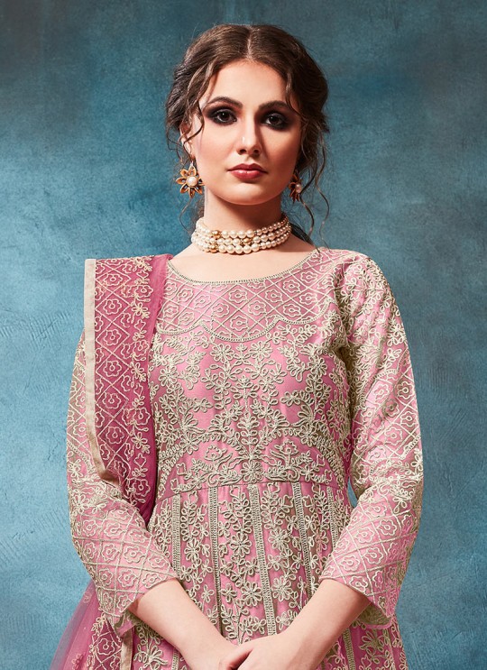 96001 Light Baby Pink Embroidered Semi-Stitched Anarkali Suit 96001 Light Baby Pink Embroidered Semi-Stitched Anarkali Suit