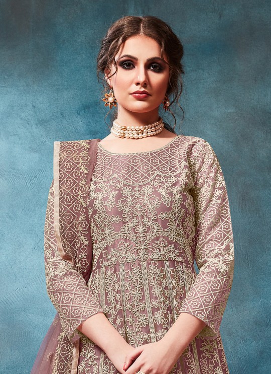 96002 Light Brown Embroidered Semi-Stitched Anarkali Suit 96002 Light Brown Embroidered Semi-Stitched Anarkali Suit
