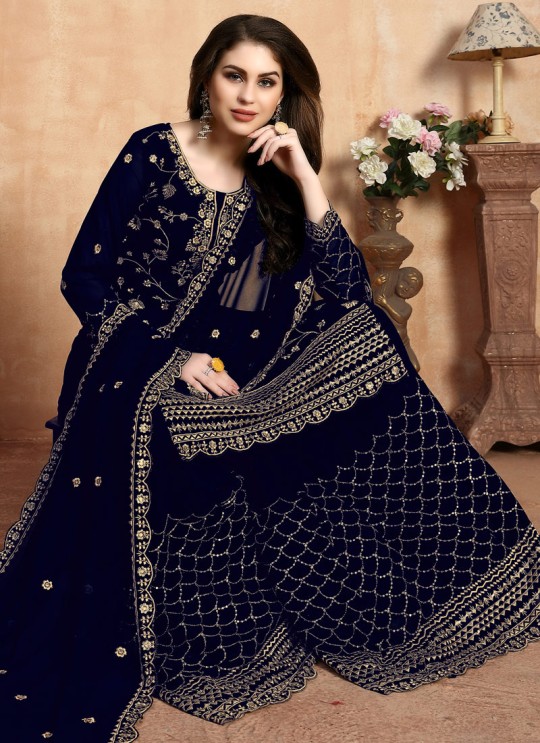 Embroidered Blue Wedding Palazzo Suit Aanaya Vol 104 Dani Creation 403 Embroidered Blue Wedding Palazzo Suit Aanaya Vol 104 Dani Creation 403