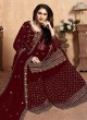 Embroidered Maroon Wedding Palazzo Suit Aanaya Vol 104 Dani Creation 404