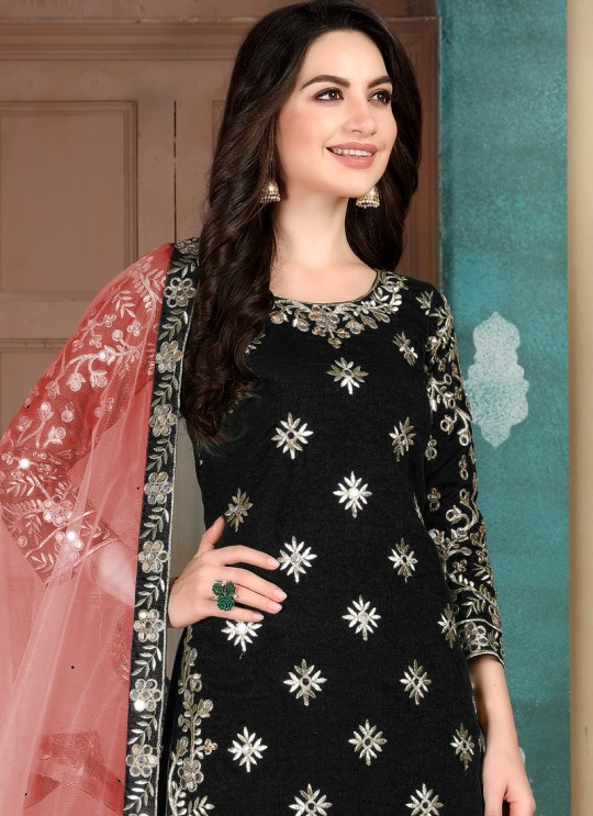 Aanaya Vol 109 By Dani Fashion 902 Black Art Silk Designer Patiala Salwar Suit