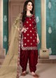 Aanaya Vol 109 By Dani Fashion 904 Maroon Art Silk Designer Patiala Salwar Suit