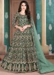 Aanaya Vol 108 By Dani Fashion 801 Green Faux Georgette Wedding Wear Floor Length Anarkali