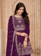 Purple Palazzo With Chinon Fabric And Semi-Stitched Design Anjuba Vol-35 10352 Purple Palazzo With Chinon Fabric And Semi-Stitched Design Anjuba Vol-35 10352